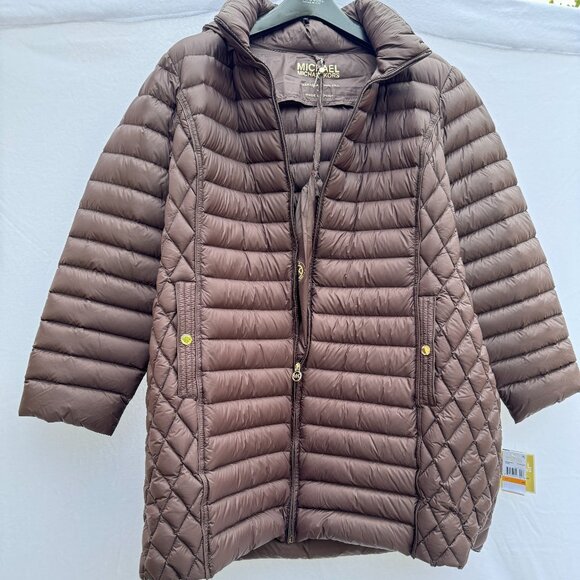 MICHAEL KORS Quilted Down Puffer Jacket Removable Hood Packable Plus 3X NWT - Picture 9 of 13